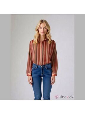 Medium Tabi colourful striped button up blouse